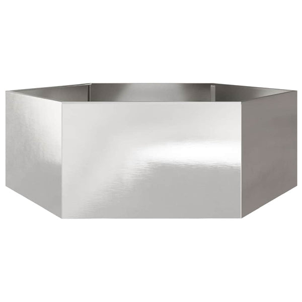 Sechseckiger Pflanzkübel Edelstahl 138x120x45