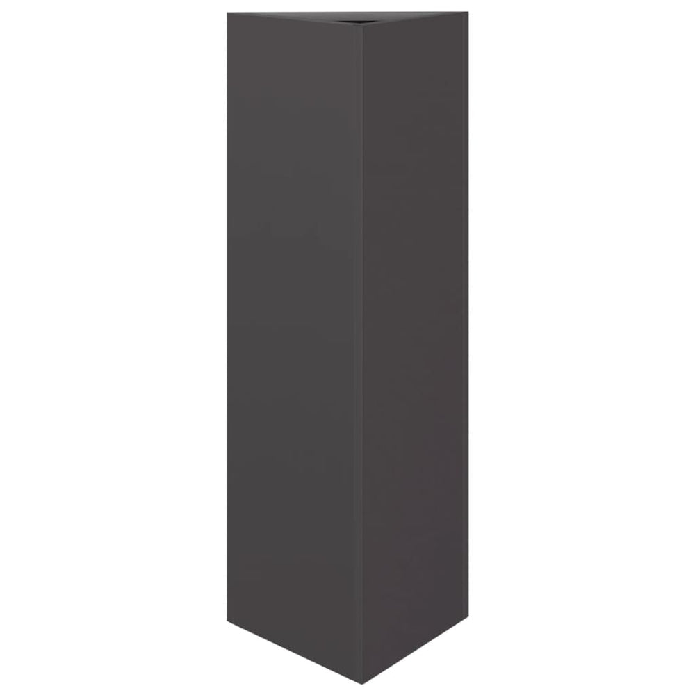 Schwarzer Dreieck Pflanzkübel 75cm Stahl