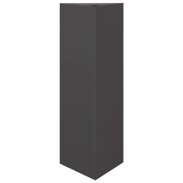 Schwarzer Dreieck Pflanzkübel 75cm Stahl