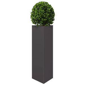 Schwarzer Dreieck Pflanzkübel 75cm Stahl