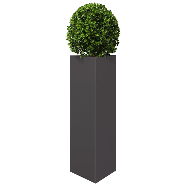 Schwarzer Dreieck Pflanzkübel 75cm Stahl