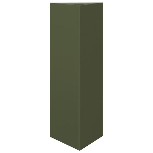 Olivgrüner Dreieck Pflanzkübel 30x26x75 cm