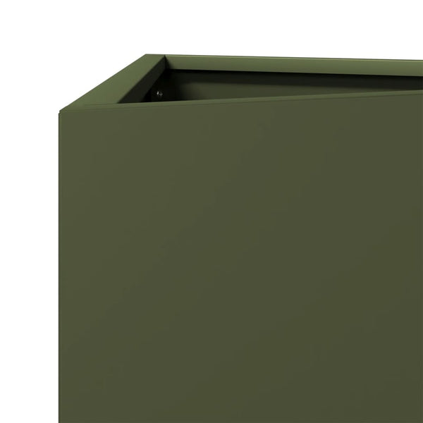 Olivgrüner Dreieck Pflanzkübel 30x26x75 cm