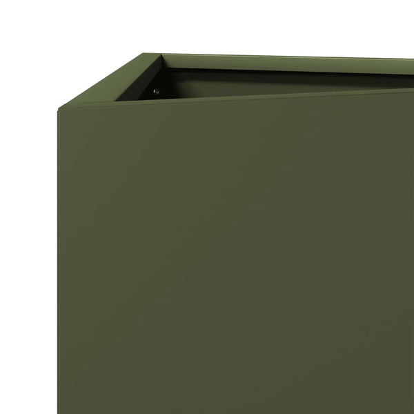 Olivgrüner Dreieck Pflanzkübel 70cm