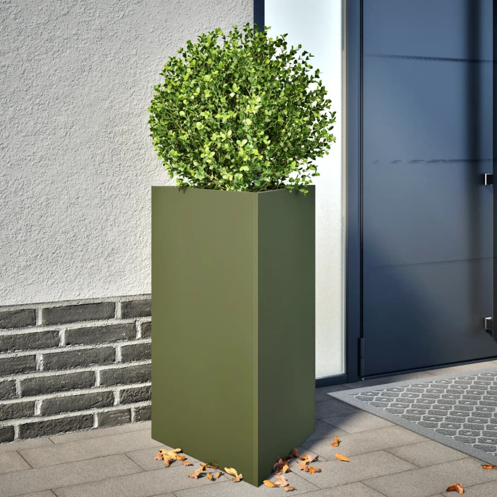 Olivgrüner Dreieck Pflanzkübel 50x43x75 cm