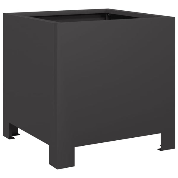 Schwarzer Pflanzkübel Stahl 30x30x30