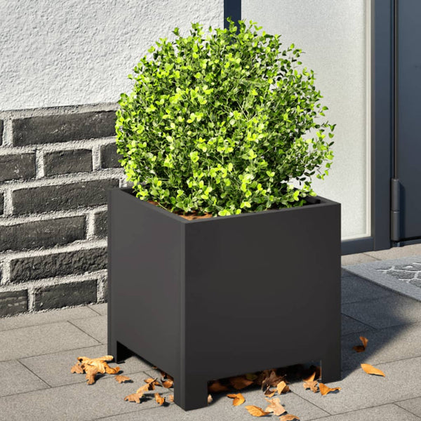 Schwarzer Pflanzkübel Stahl 30x30x30