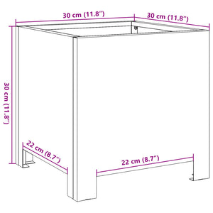Anthrazit Pflanzkübel Stahl 30x30x30