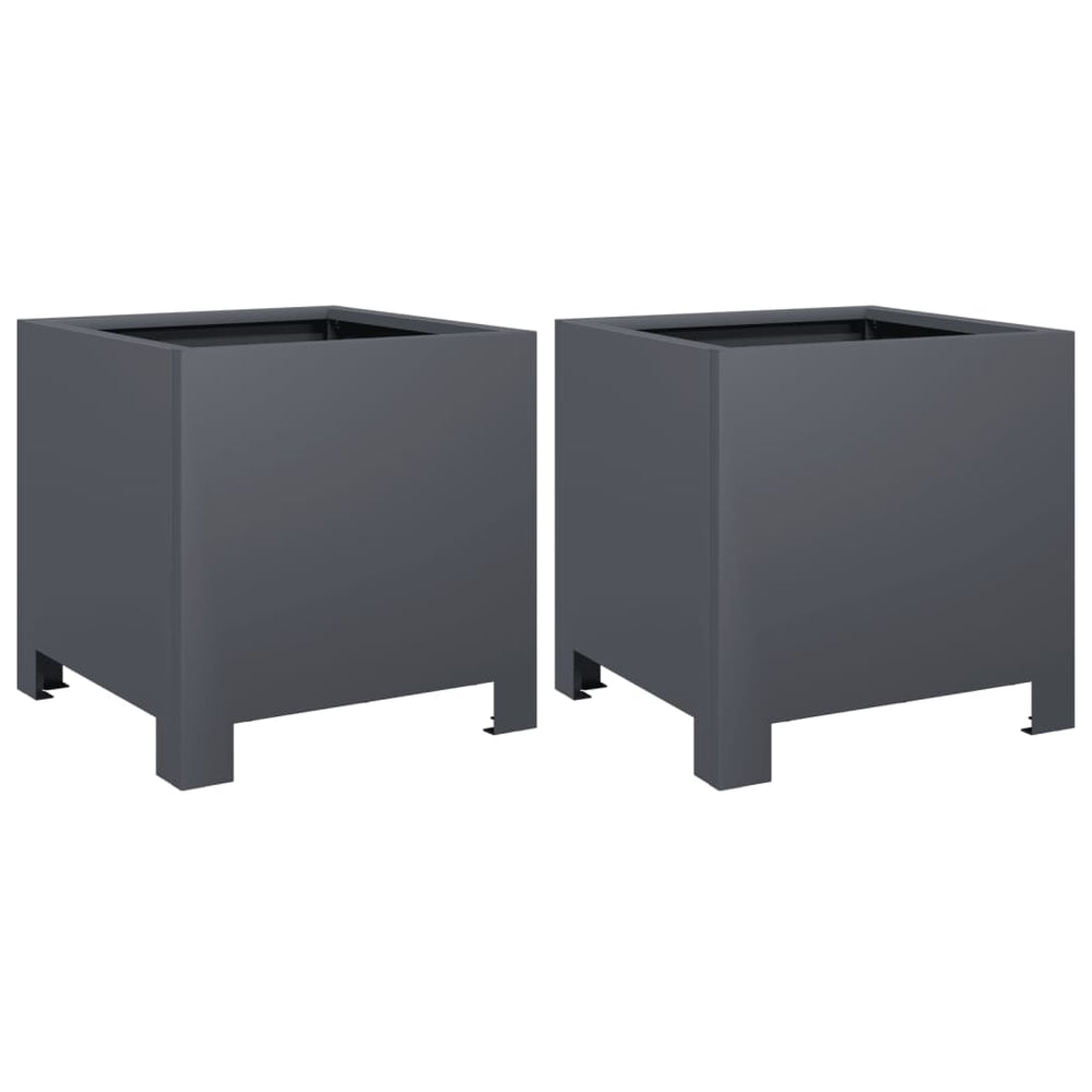 Pflanzkübel 2er Set Anthrazit 30x30x30 cm