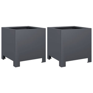 Pflanzkübel 2er Set Anthrazit 30x30x30 cm