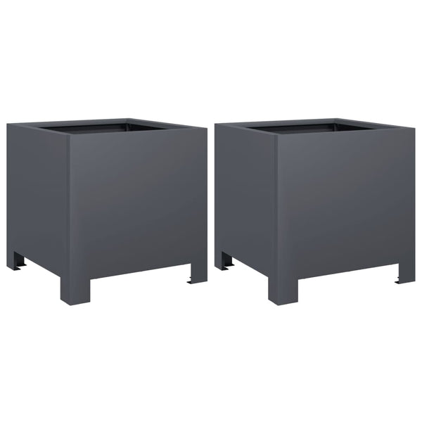 Pflanzkübel 2er Set Anthrazit 30x30x30 cm