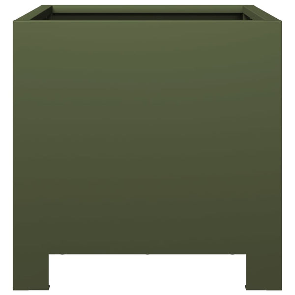 Pflanzkübel Olivgrün 30x30x30 Stahl 2er Set