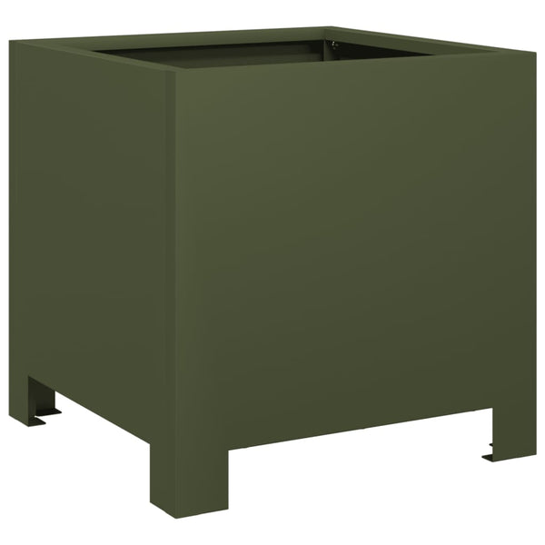 Pflanzkübel Olivgrün 30x30x30 Stahl 2er Set