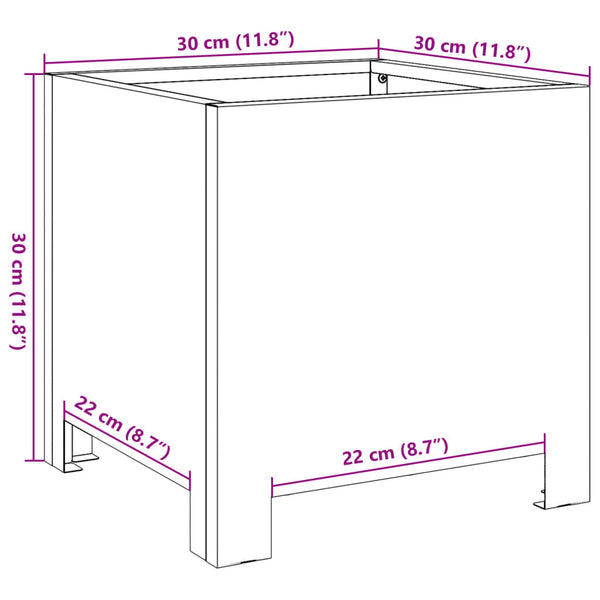 Edelstahl Pflanzkübel 30x30x30 cm, 2er-Set