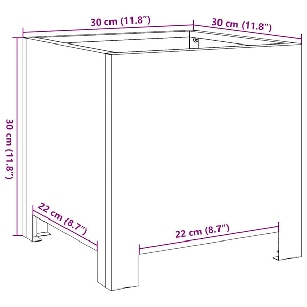 Pflanzkübel 2er Set 30x30 cm aus Stahl