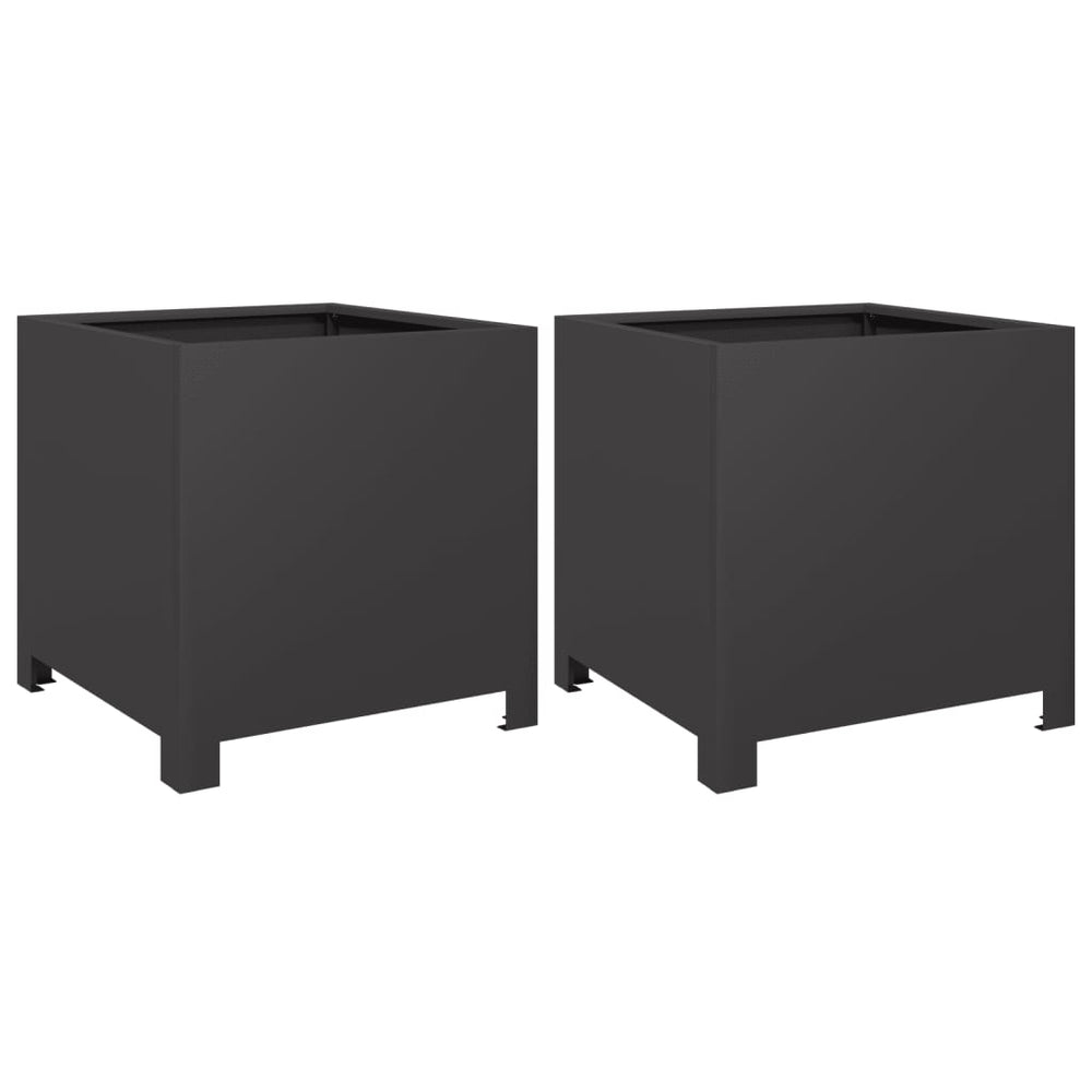 Schwarze Pflanzkübel 40x40cm, 2er Set