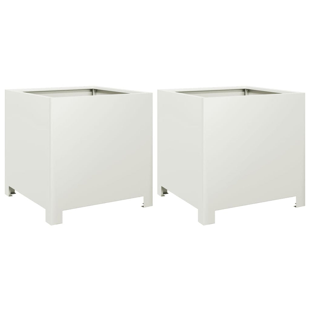 Pflanzkübel 2er Set Weiß 40x40 cm