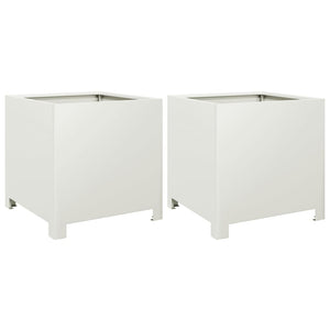 Pflanzkübel 2er Set Weiß 40x40 cm