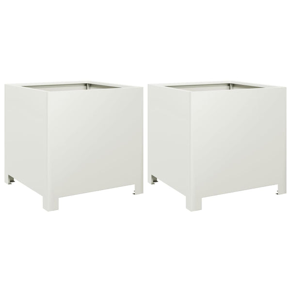 Pflanzkübel 2er Set Weiß 40x40 cm