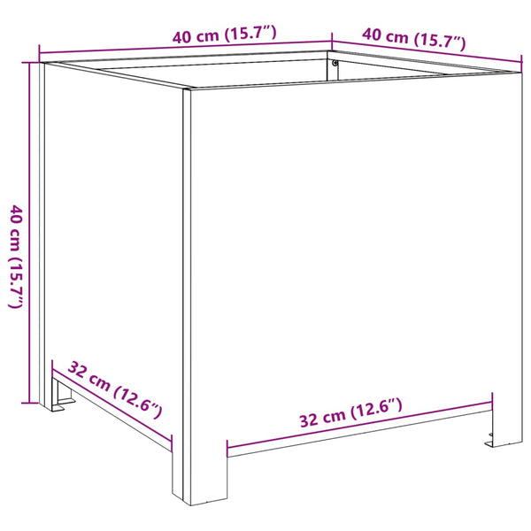 Pflanzkübel 2er Set Weiß 40x40 cm