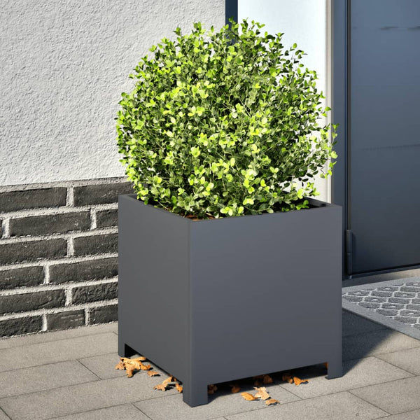 Anthrazit Pflanzkübel 40x40x40 Stahl, 2er-Set