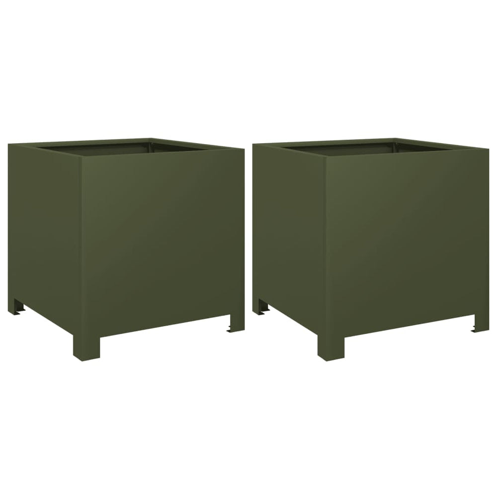 Pflanzkübel Olivgrün 2er Set 40x40