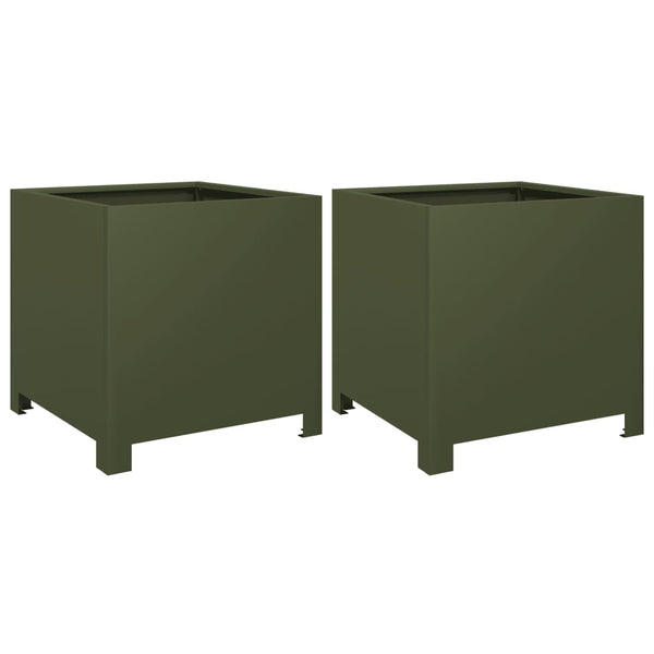 Pflanzkübel Olivgrün 2er Set 40x40