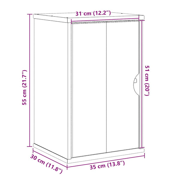 Kiefer Bad-Wandschrank 35x30x55cm