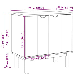 Flurschrank OTTA Kiefer Massivholz 75x40x75 cm