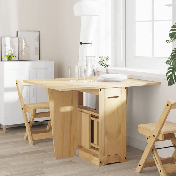 Klappbarer Esstisch Kiefer Massivholz Braun