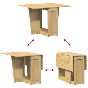 Klappbarer Esstisch Kiefer Massivholz Braun
