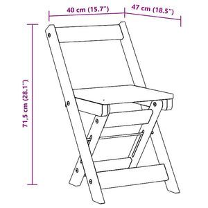 Klappbare Esszimmerstühle 4er Set, Wachsbraun