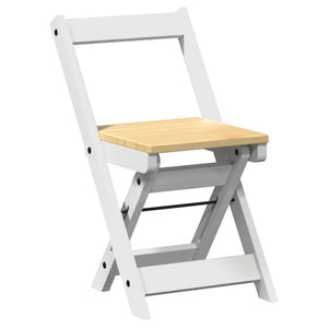 Klappstühle 4er Set, Kiefer Massivholz Weiß