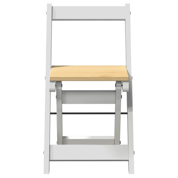 Klappstühle 4er Set, Kiefer Massivholz Weiß