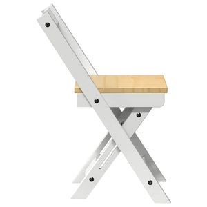 Klappstühle 4er Set, Kiefer Massivholz Weiß