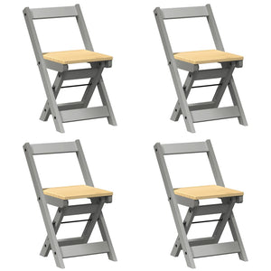 Klappbare Esszimmerstühle 4er Set Grau Kiefer