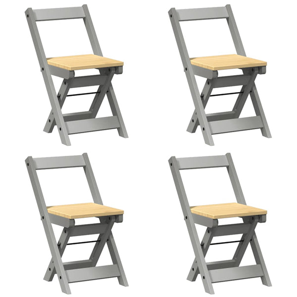 Klappbare Esszimmerstühle 4er Set Grau Kiefer