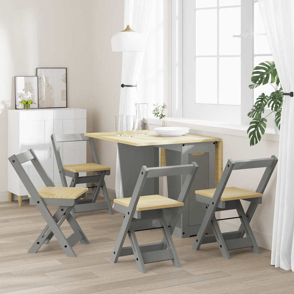 Klappbare Esszimmerstühle 4er Set Grau Kiefer