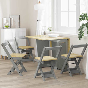Klappbare Esszimmerstühle 4er Set Grau Kiefer