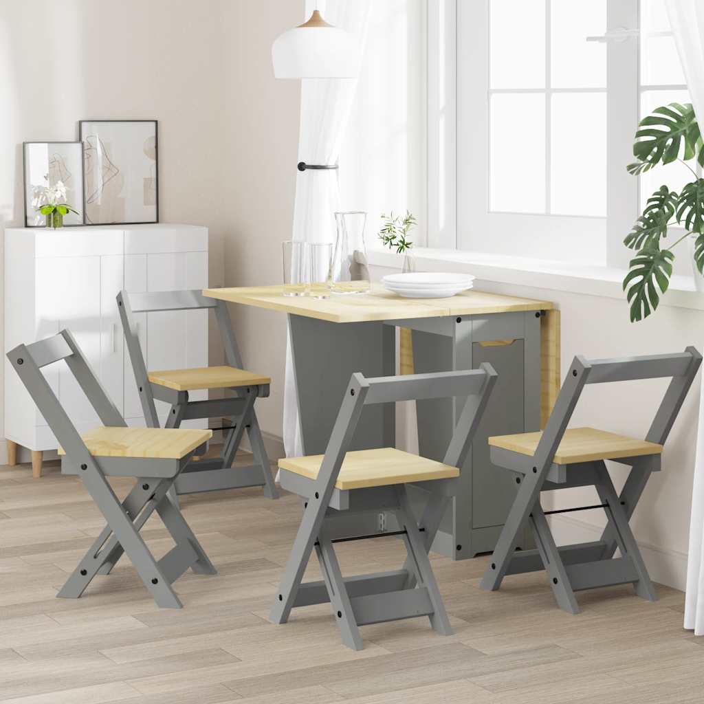 Klappbare Esszimmerstühle 4er Set Grau Kiefer