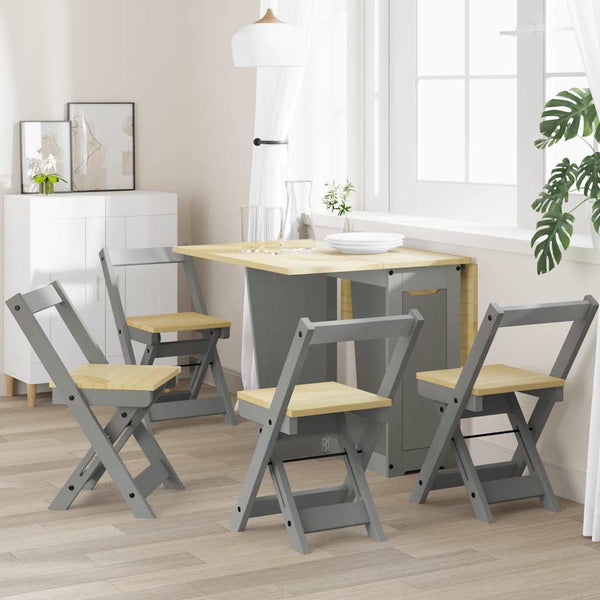 Klappbare Esszimmerstühle 4er Set Grau Kiefer