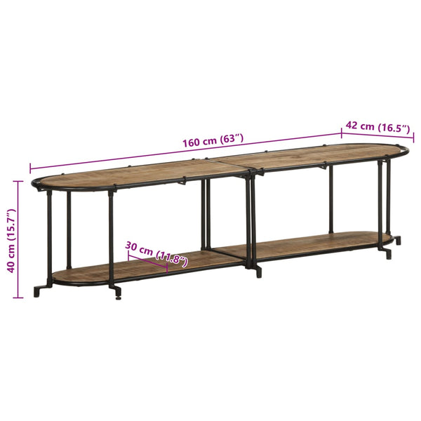 TV-Regal aus Mangoholz, 160 cm