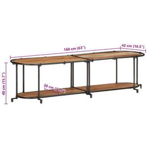 TV-Regal Akazie Massivholz 160 cm