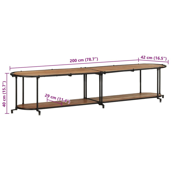 TV-Regal Akazie Massivholz 200 cm