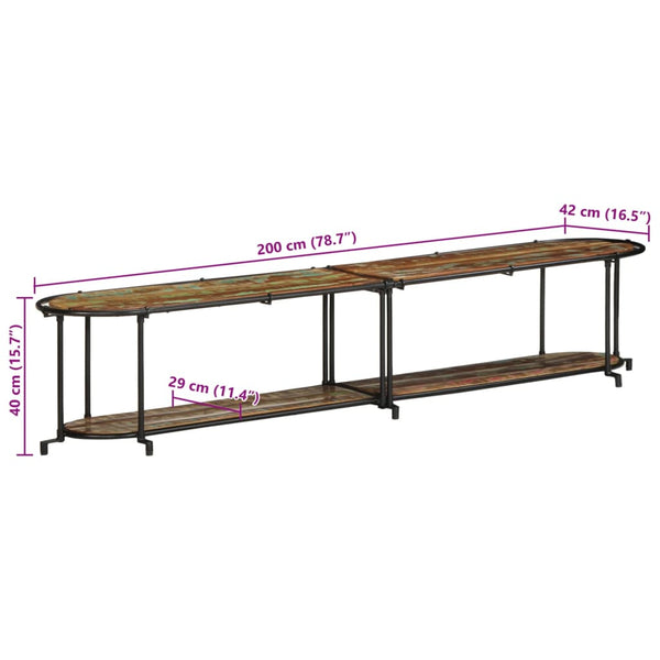 TV-Regal Altholz Massiv 200 cm