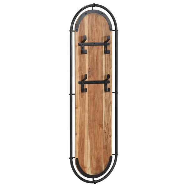 Wandgarderobe Akazie 4 Haken, 2er Set