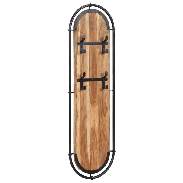 Wandgarderobe Akazie 4 Haken, 2er Set