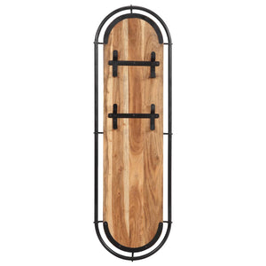Wandgarderobe Akazie 4 Haken, 2er Set