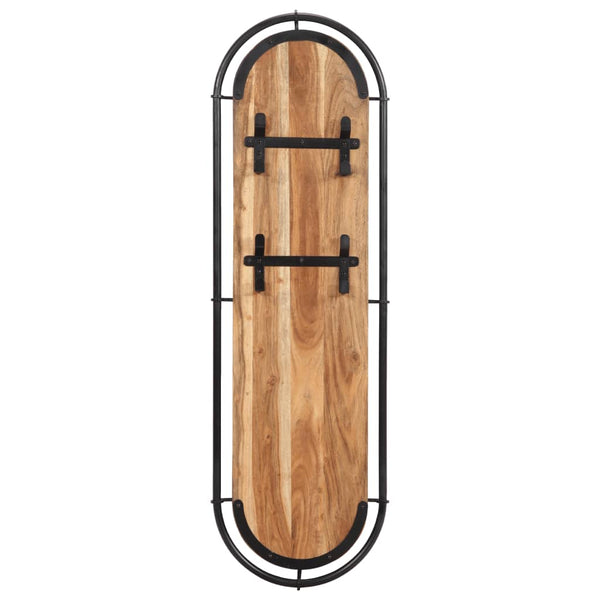Wandgarderobe Akazie 4 Haken, 2er Set