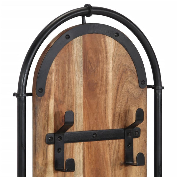 Wandgarderobe Akazie 4 Haken, 2er Set